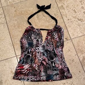 Kenneth Cole Halter Keyhole Tankini Top Swimsuit Women M 8 10 $42!!